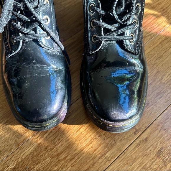 DR. MARTEN'S Women's Zavala Black Glossy Combat Boot - Picture 2 of 5